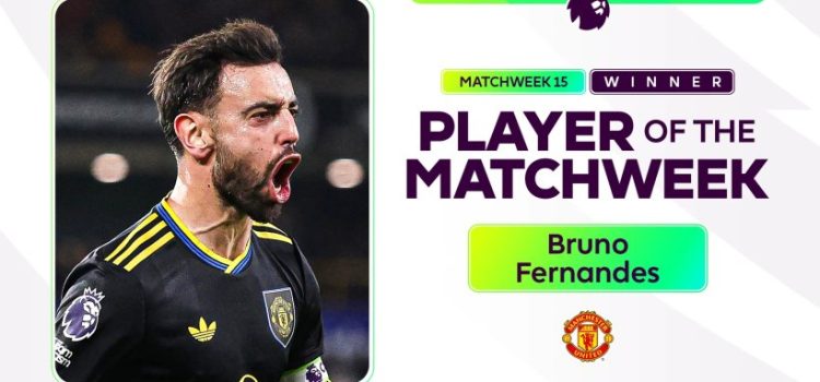 برونو فيرنانديز يحصد جائزة لاعب الأسبوع في البريميرليج