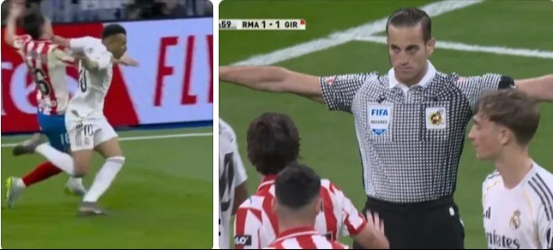 جدل تحكيمي واسع في مباراة ريال مدريد وجيرونا بسبب لقطة مبابي